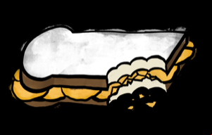 Crisp sandwich with a bit taken out of one corner