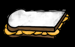 Straightforward white bread crisp sandwich
