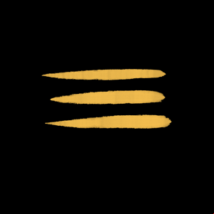 Brushstroke side view of three crisps/snacks between slices