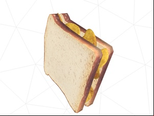 3D model of white crisp sandwich