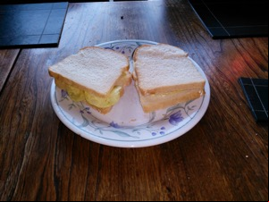 Double helping of crisps and white bread