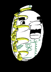 Brigadier Bloom character, a loaf filled with Hula Hoops