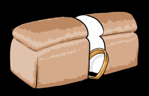 Entire white loaf containing one Onion Ring corn snack