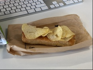 Crisps on a sausage roll