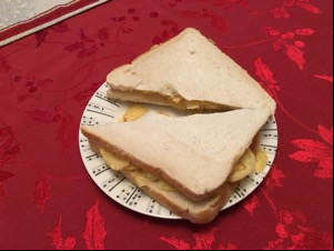 White crisp sandwich cut in half diagonally